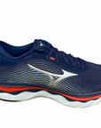 Mizuno scarpa da corsa da uomo Wave Sky 5 J1GC210208 blu-argento-rosso