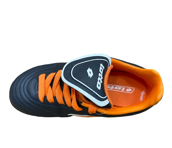 Lotto scarpa da calcetto da bambino Play Off VII TF JR Q4637 blu arancio