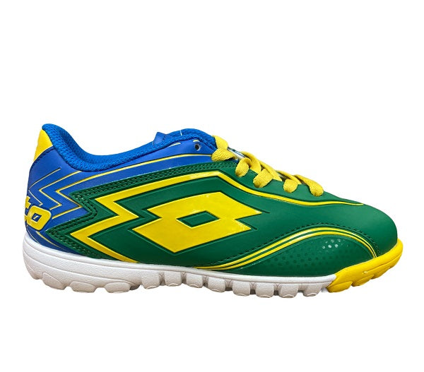 Lotto scarpa da calcetto da ragazzo colori del Brasile Speed 700 TF JR R0331 verde-giallo-azzurro