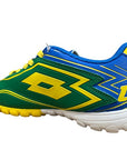 Lotto boys' soccer shoe colors of Brazil Speed ​​700 TF JR R0331 green-yellow-blue