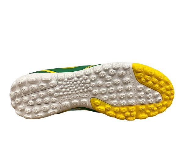 Lotto boys&#39; soccer shoe colors of Brazil Speed ​​700 TF JR R0331 green-yellow-blue