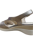Stonefly women's casual sandal Vanity III 22 Goat suede 213793 ADY taupe brown-metal fizz