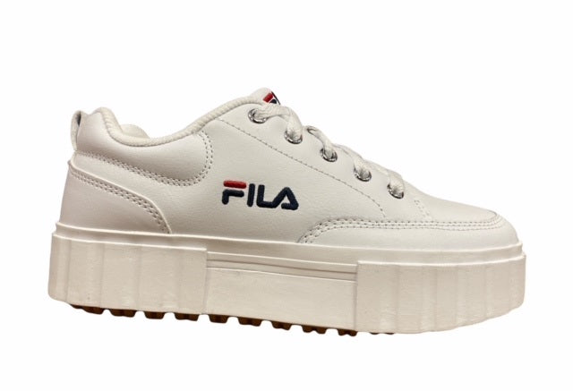 Fila women&#39;s leather wedge sneakers shoe Sandblast 1011035.1FG white
