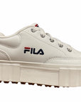 Fila women's leather wedge sneakers shoe Sandblast 1011035.1FG white