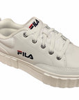 Fila women's leather wedge sneakers shoe Sandblast 1011035.1FG white