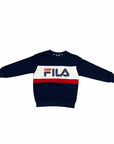 Fila Children's crewneck sweatshirt Carl Blocked Crew Sweat 688019 G06 dark blue-red-white