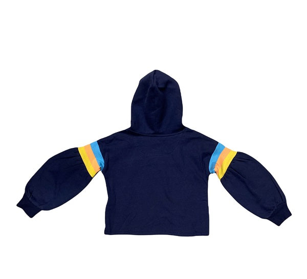 Levi&#39;s Hooded sweatshirt with patterned logo for girls 4ED500-B4M blue