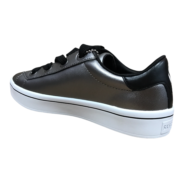 Skechers Hi Lites 957 metallic gray women&#39;s sneakers shoe