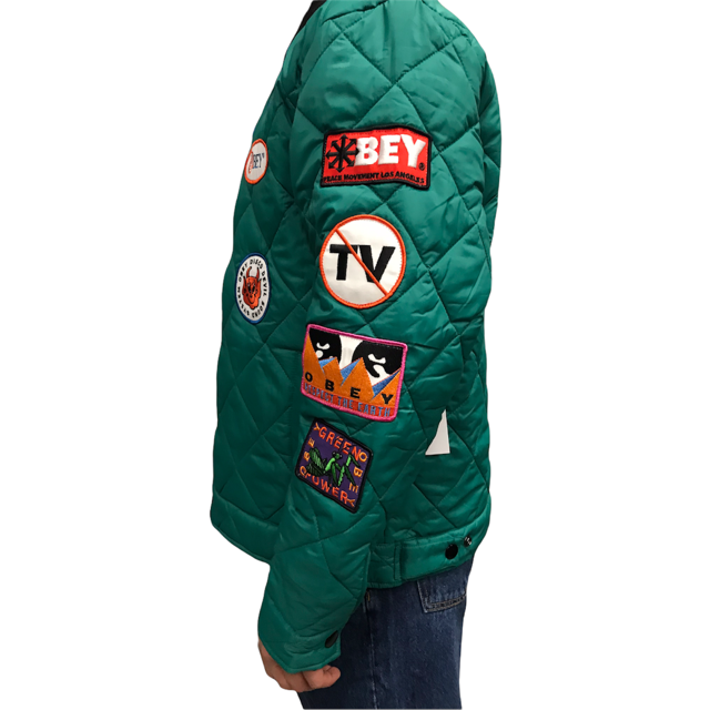 Obey Collectors quilted men&#39;s jacket 121800479 green