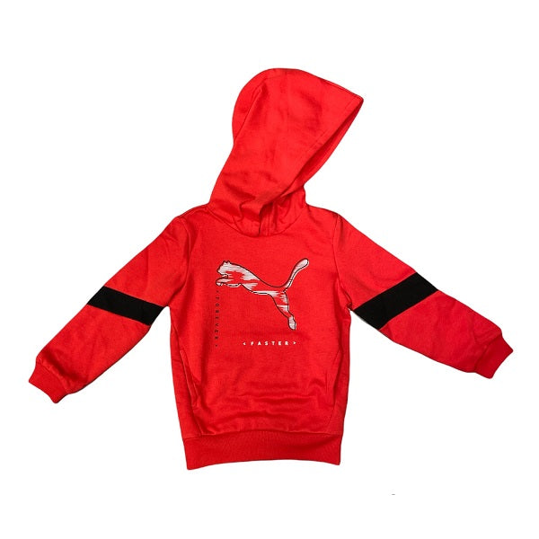 Puma felpa da bambino con cappuccio stampa logo grande 846887 11 rosso