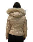 Gaudi Synthetic down jacket with hood and faux fur 121BD35006 125001-02 beige