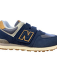 New Balance Scarpa sneakers da ragazzo con strappo PV574AB1 blu-grigio