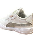 Puma Multiflex Glitz V 384886-01 white-silver girl's sneaker shoe