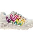 Skechers sneakers da bambina e ragazza Uno Lite Love Brights 314061L/WMLT bianco
