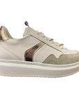 CafèNoir Leather sneakers with chain pasalaccio C1DE1520 W001 white