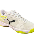 Puma boys' padel tennis shoe Solarsmash RCT Jr 106950 01 white-black-yellow