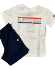 Champion boy's suit with t-shirt and shorts 305985 WW001 WHT white-blue