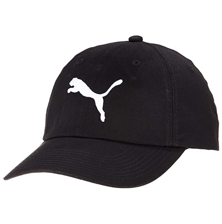 Cappellino Puma ESS Cap 052919 01 nero con visiera curva e logo 3D ricamato - vista frontale