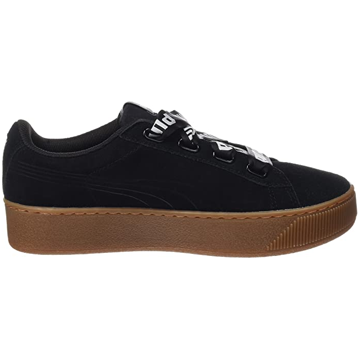 Puma scarpa sneakers da donna con zeppa Vikky Ribbon Bold 365314 01 nera 2