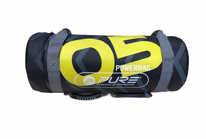 Dettaglio impugnature rinforzate e materiali resistenti sacco Pure 2Improve nero-giallo