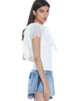Relish one-shoulder t-shirt with tulle Riku RDP2301146005 white