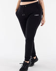 Freddy interlock sports trousers with silver print and bottom with cuff S3WBCP8 N black