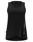 Freddy Women's tank top with crossed bottom foliage print and lettering S3WTRT5 N black