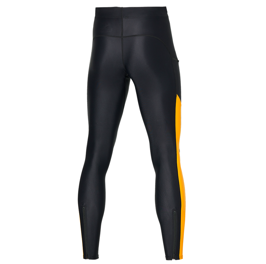 Mizuno Core Long Tight men&#39;s racing pants J2GB261198 black-racing yellow