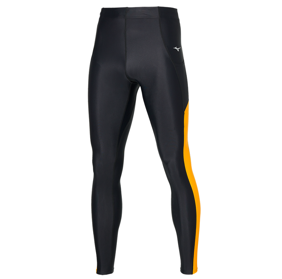 Mizuno Core Long Tight men&#39;s racing pants J2GB261198 black-racing yellow