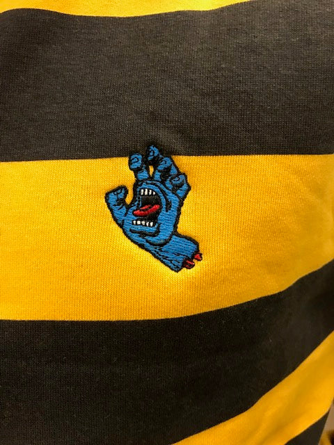 Santa Cruz men&#39;s striped half-zip sweatshirt Mini Screaming Hand SCA-CRW-070 yellow