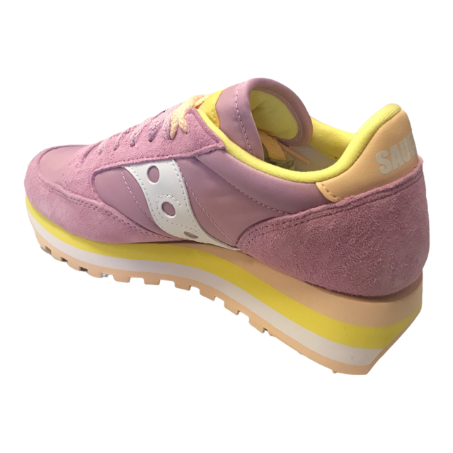 Saucony Original Jazz Triple S60530-18: sneakers donna rosa-giallo con suola tripla per massimo comfort. Design iconico, colori vivaci. Spedizione veloce, recensioni eccellenti.