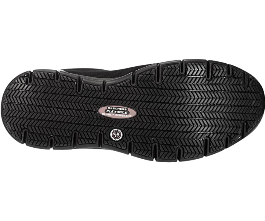 Skechers Sure Track Jixie 108041EC/BLK black, scarpe da lavoro antinfortunistiche con Memory Foam, suola antiscivolo e puntale rinforzato per massima sicurezza professionale