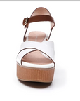 Stonefly Women's wedge sandal Diva 9 Patent 213773 66F white-cigar brown