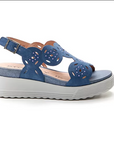 Stonefly women's sandal with wedge Park 9 Velor 216104 0M5 blue