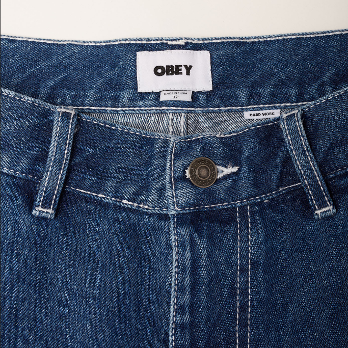 Obey Hardwork Carpenter men&#39;s denim trousers 142010078 medium blue