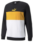 Puma men's crewneck sweatshirt ESS+ Colorblock Crew FL 587916 56 black-yellow