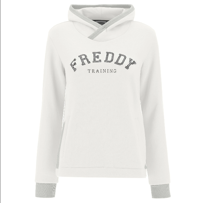 Freddy Hoodie with Houndstooth and Lurex details F1WTRS6 W69 white
