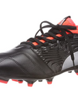 Puma men's soccer shoe with sock One 18.3 104536 01 black-silver-red 