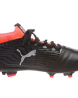 Puma men's soccer shoe with sock One 18.3 104536 01 black-silver-red 