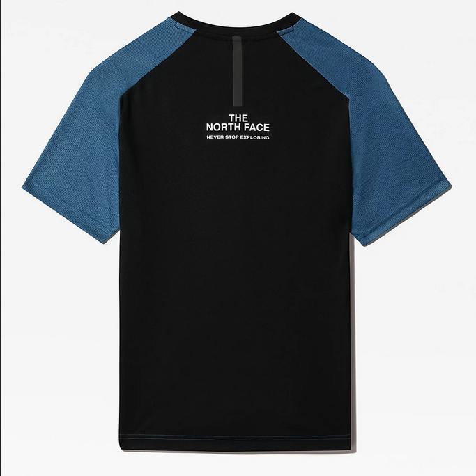 The North Face Men&#39;s Mountain Athletics Short Sleeve T-shirt NF0A5IEU5V9 banff blue dark heather-black