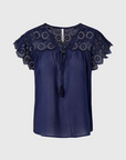 Pepe Jeans Blouse with perforated detail Stella PL304254 583 thames