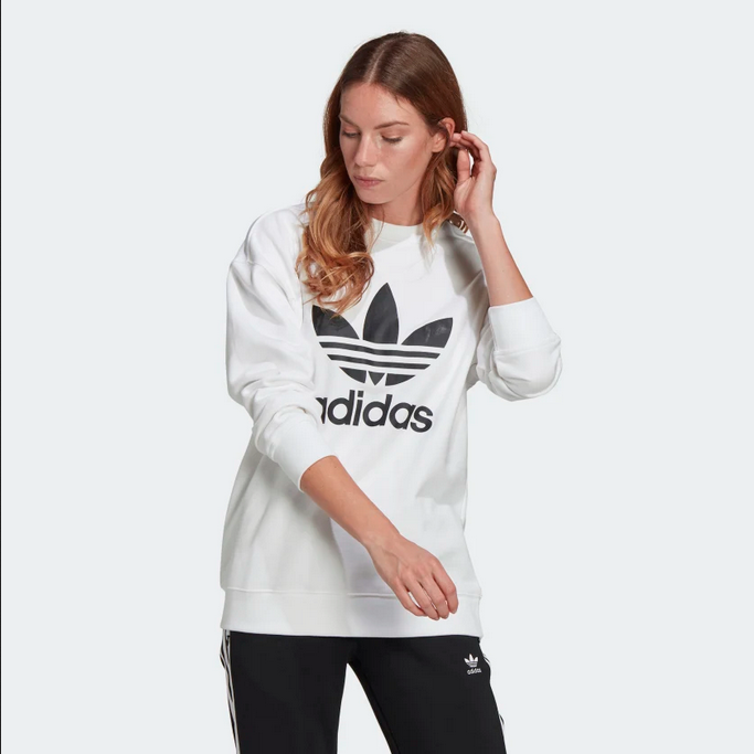 Adidas Originals Trefoil Crew women&#39;s crewneck sweatshirt GN2961 white