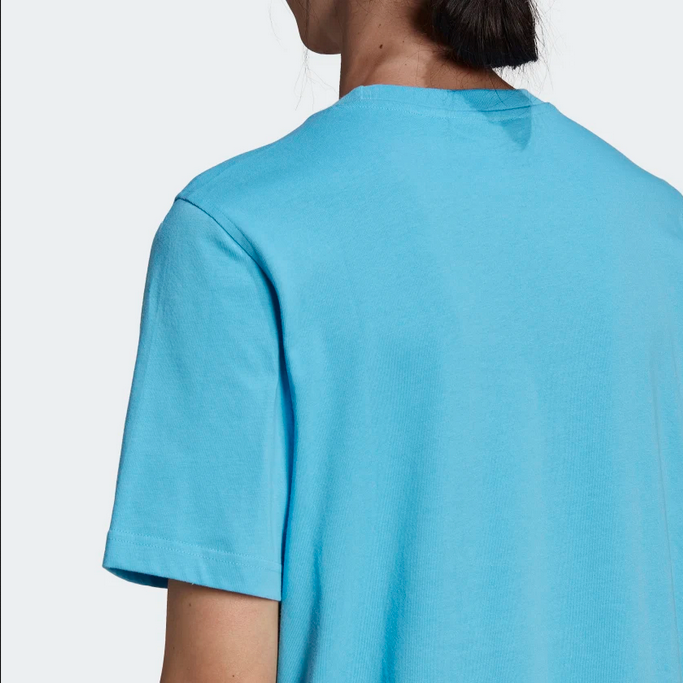 Adidas Originals maglietta manica corta Adicolor Classic Trefoil HE9513 celeste bianco