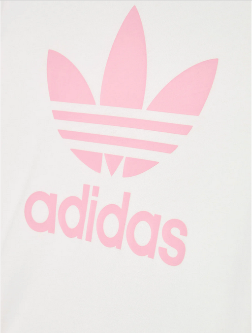 Adidas girls&#39; t-shirt and shorts set HC9507 white-true pink