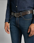 Lee men's leather belt Small Logo Belt LA035324 brown