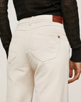 Pepe Jeans Pantaloni da donna svasati in velluto a coste Willa Cord PL2115850 804 ivory
