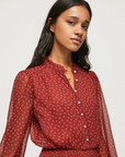Pepe Jeans Women's dress with floral print Delia PL953120 286 burnt red 
