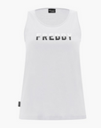 Freddy Women's comfort jersey tank top with two-tone FREDDY print S3WCXK1 W white