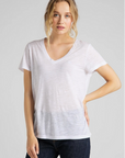 Lee T-shirt da donna con scollo a V Neck Tee L41JENLJ bright white