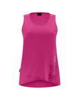 Freddy Women's tank top with crossed bottom foliage print and lettering S3WTRT5 F104 fuchsia